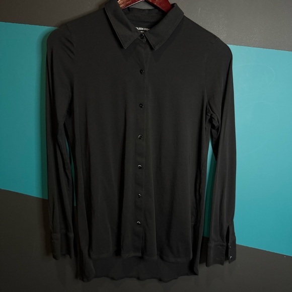Eileen Fisher Black Long Sleeve shirt - Picture 4 of 9